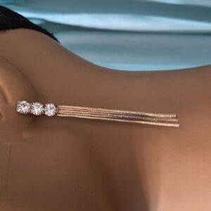 Vintage Rhinestone Multi Strand Chain Dangle Earrings